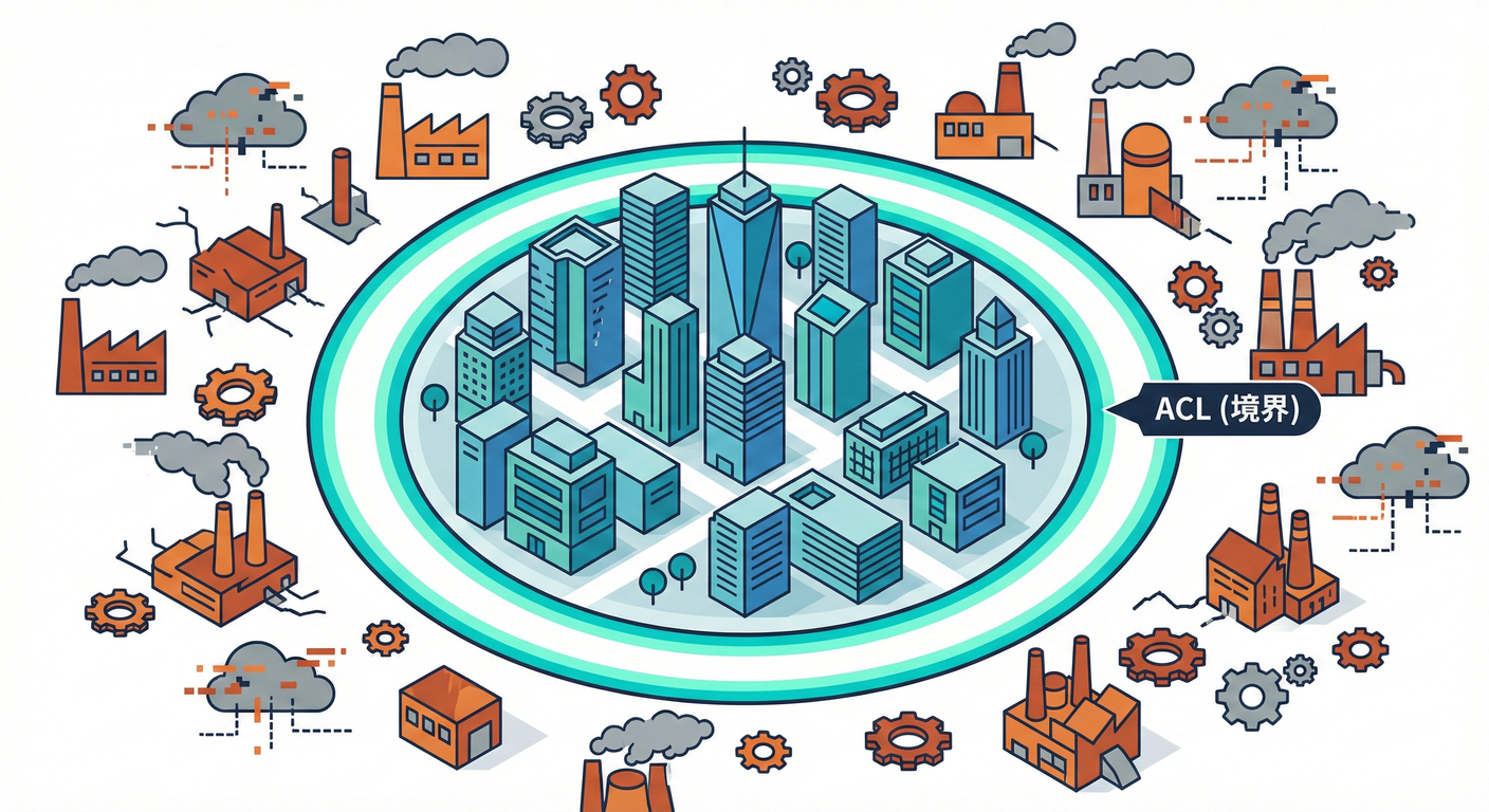 イメージ:内側・外側・境界の地図