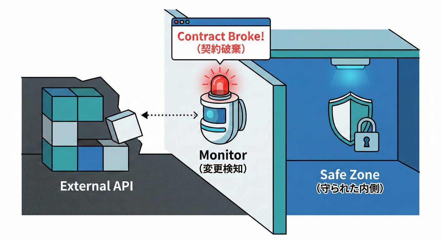 イメージ：外部仕様変更の自動検知シグナル