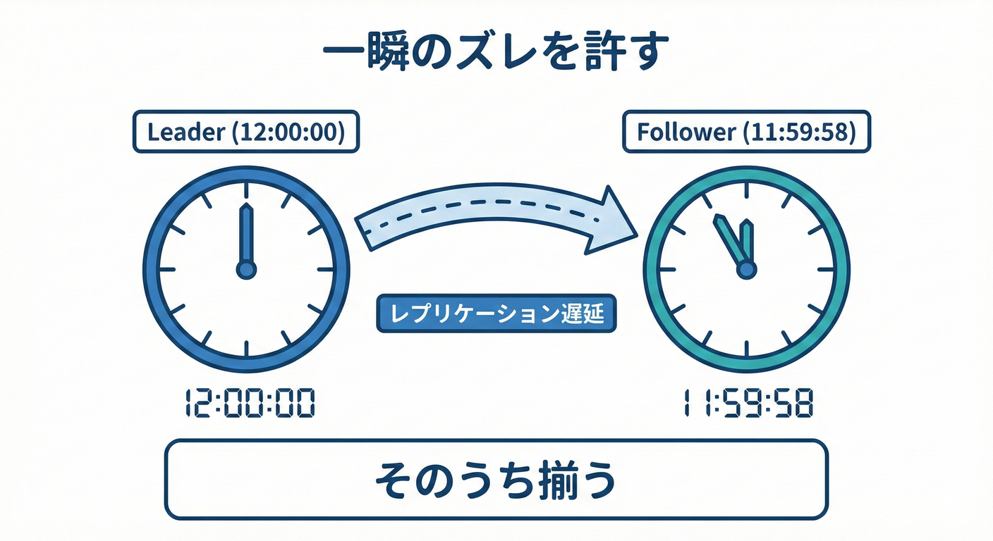 最終的整合性のイメージ（時計のズレ）