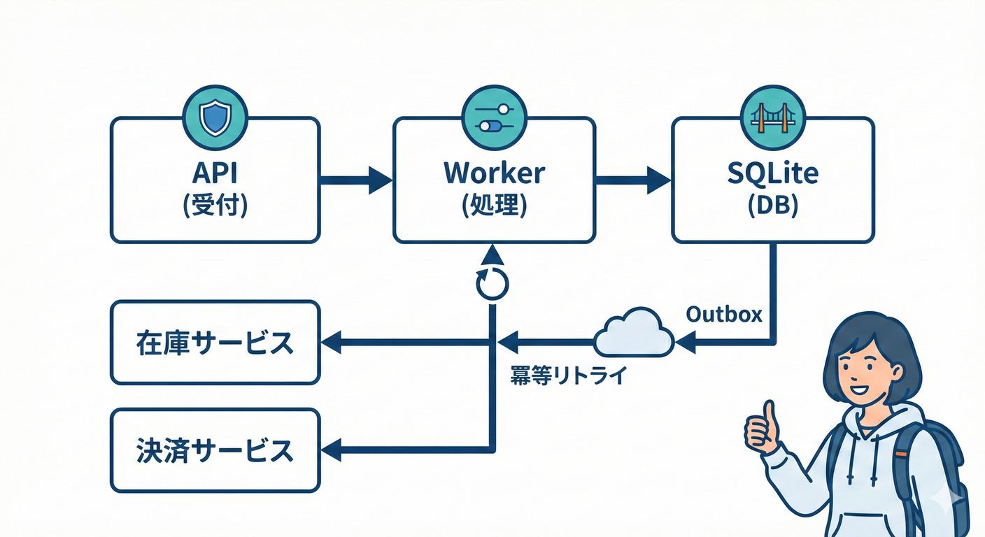 最終アーキテクチャ図（ミニ分散ECの全体像）