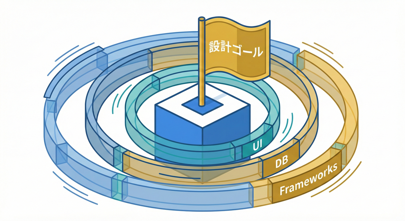 設計ゴールを固定するイメージ