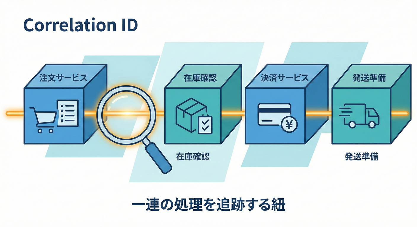 相関 ID によって複数のサービスを跨ぐ一連の処理を追跡する