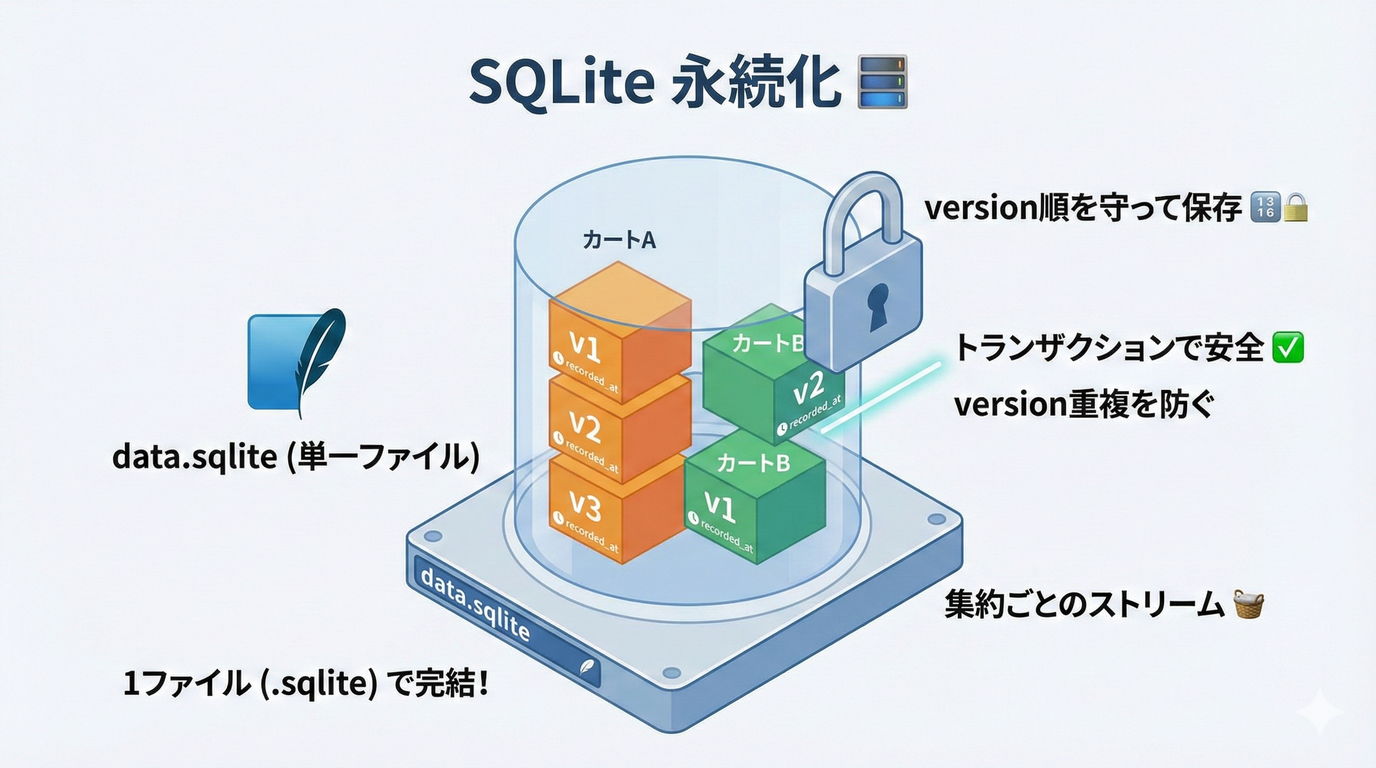 SQLiteへの永続化：ファイル1つに保存する軽量データベース