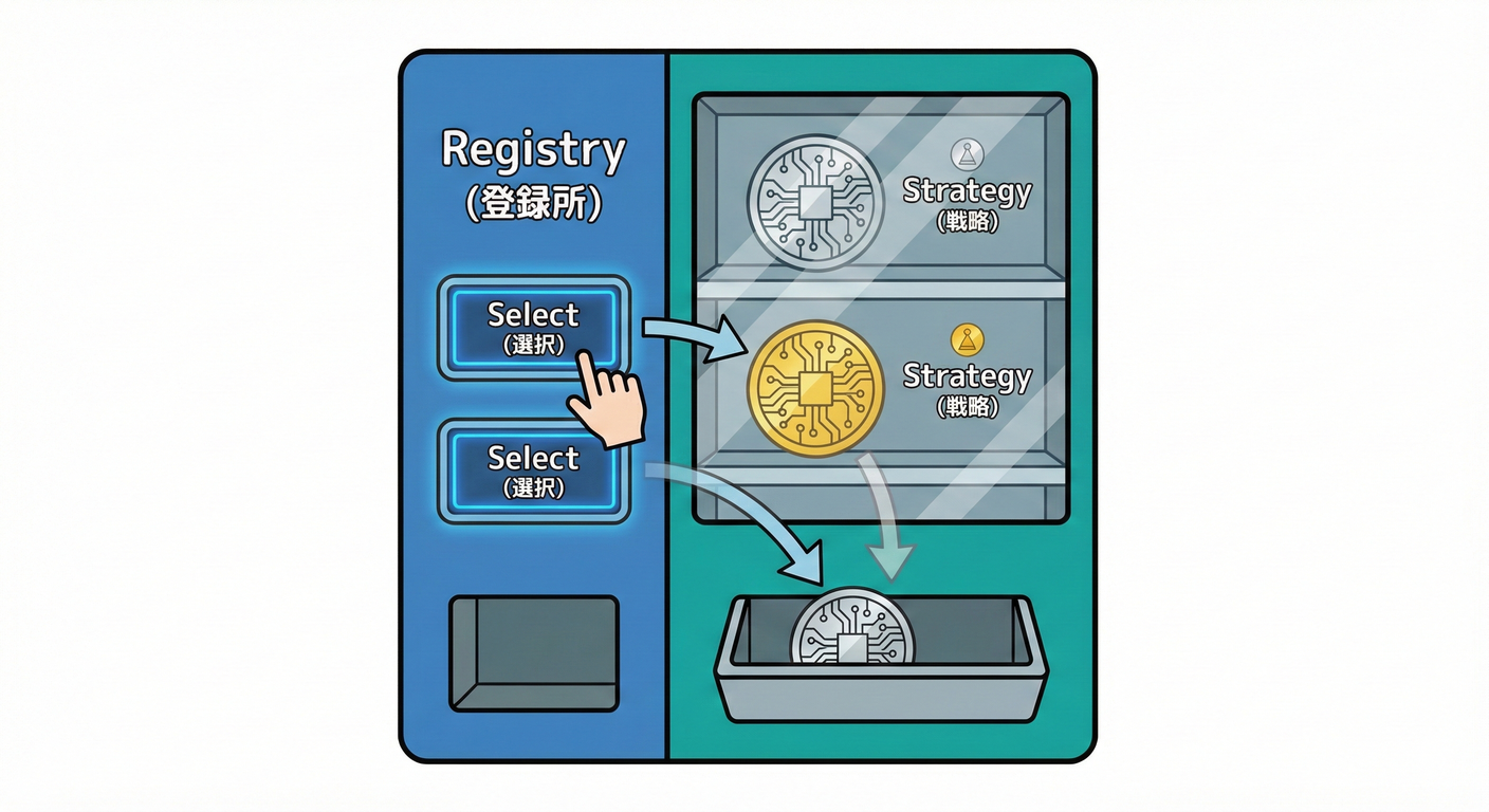Mapによる戦略登録。