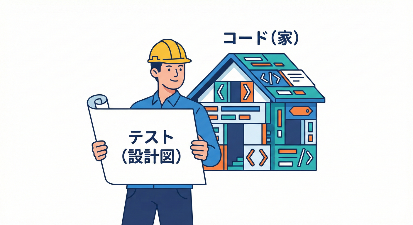 設計図を見ながら建てる
